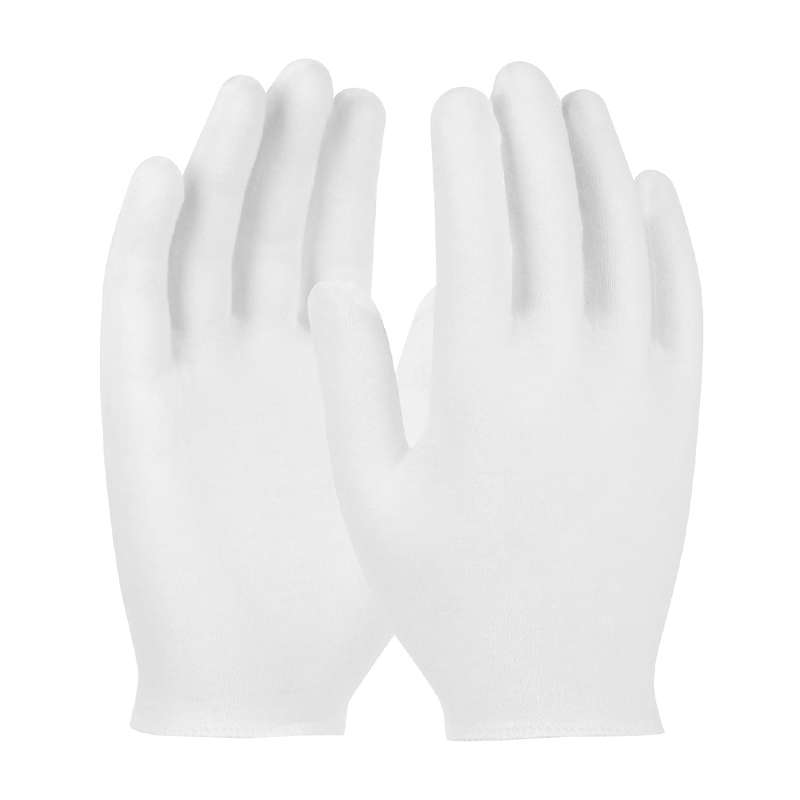 CleanTeam® Premium, Light Weight Cotton Lisle Inspection Glove with Overcast Hem Cuff, Ladies, 100 Dozen per Case